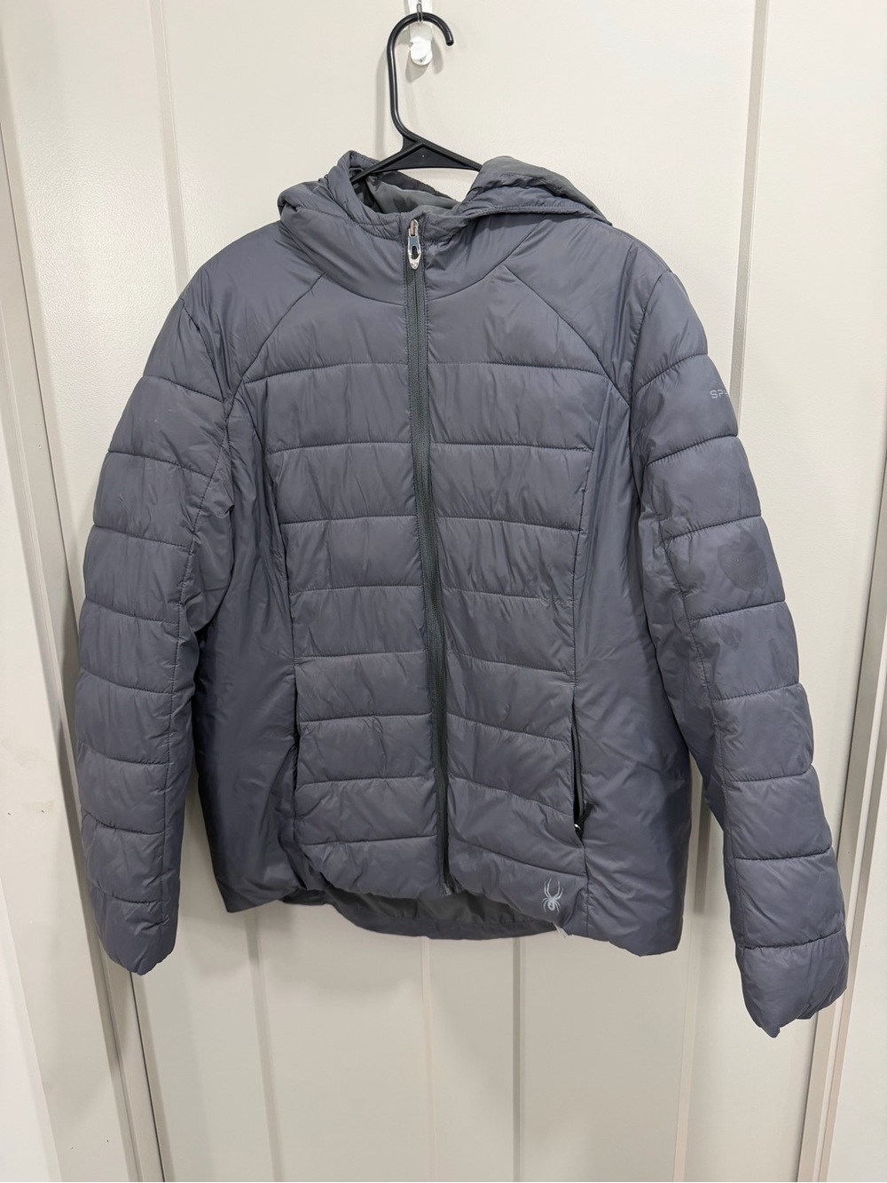 Spyder Women's Gray Hooded Puffer Jacket
